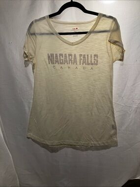 Niagara Falls Canada V-Neck Tee - Cream